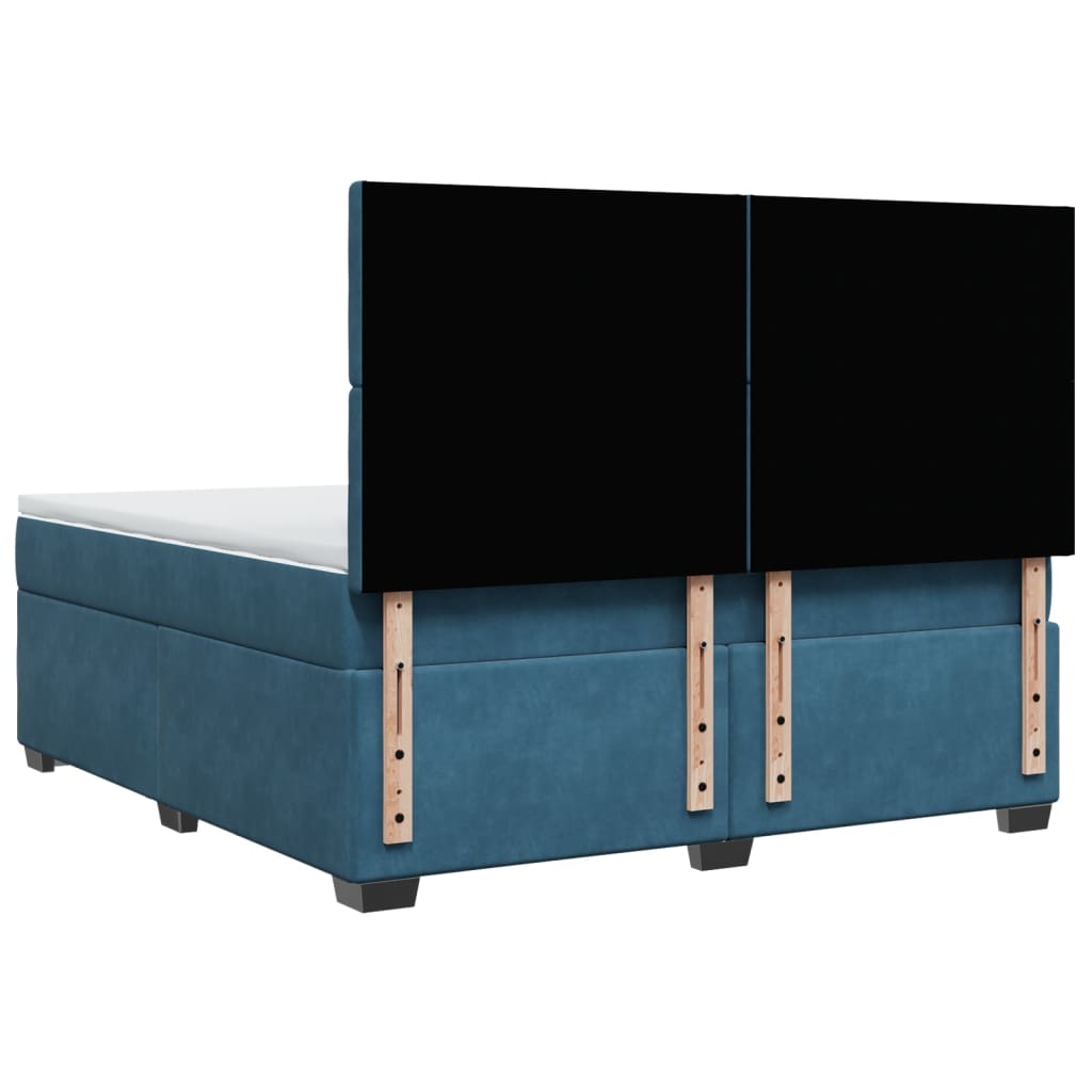 Giroletto a Molle con Materasso Blu 180x200 cm in Velluto