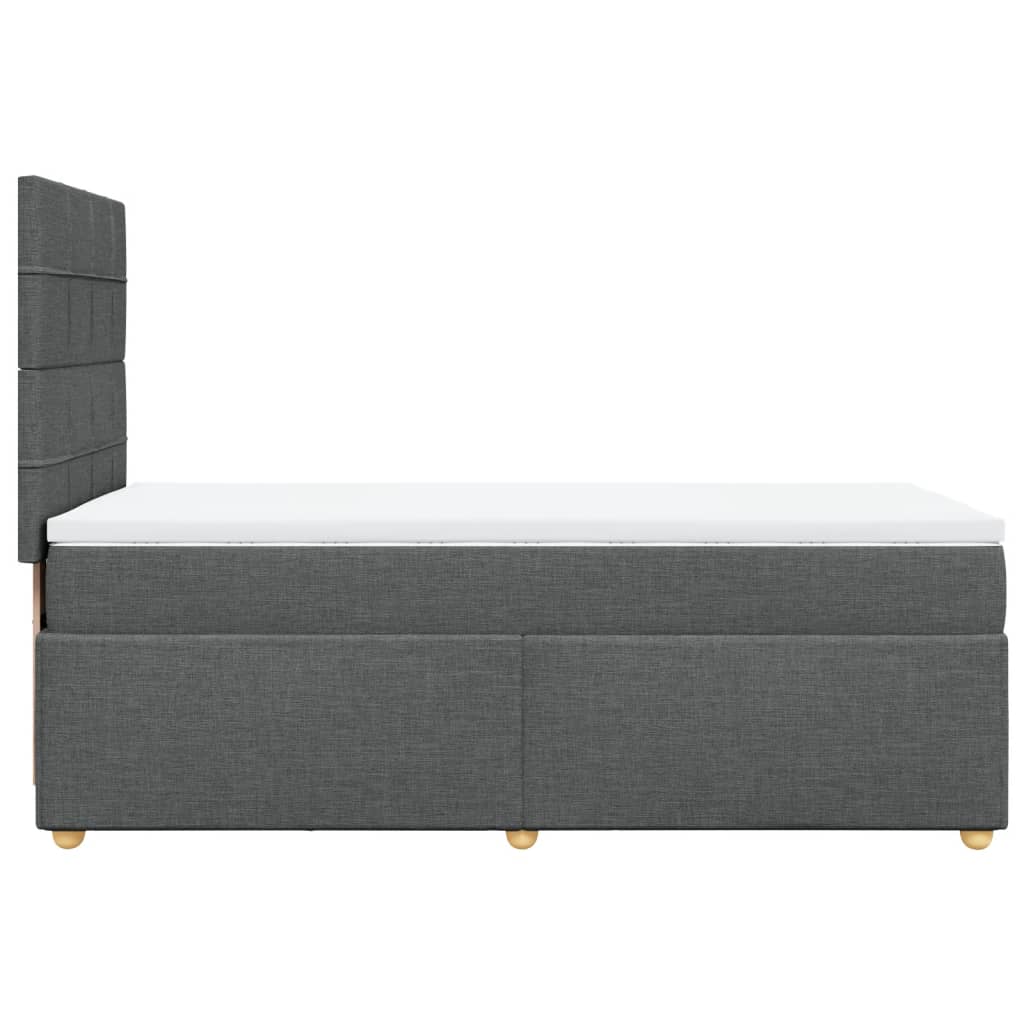 Giroletto a Molle con Materasso Grigio Scuro 90x190 cm Tessuto