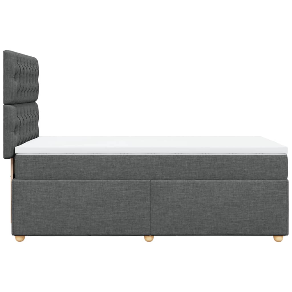 Giroletto a Molle con Materasso Grigio Scuro 90x190 cm Tessuto