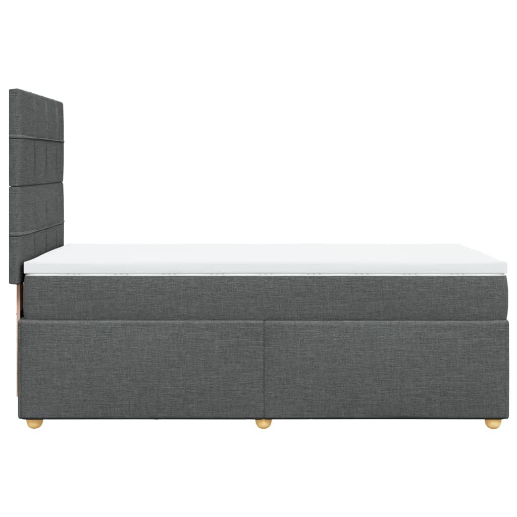 Giroletto a Molle con Materasso Grigio Scuro 90x200 cm Tessuto