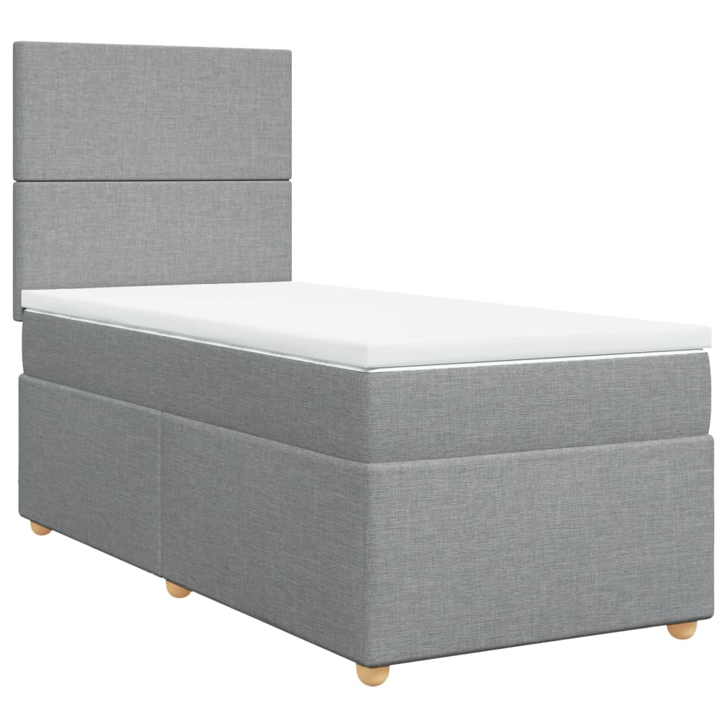Giroletto a Molle con Materasso Grigio Chiaro100x200 cm Tessuto - homemem39
