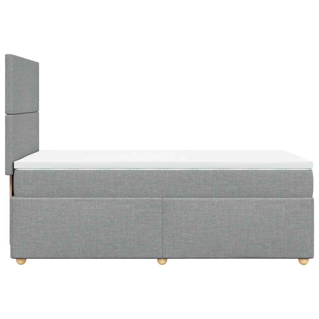 Giroletto a Molle con Materasso Grigio Chiaro100x200 cm Tessuto - homemem39