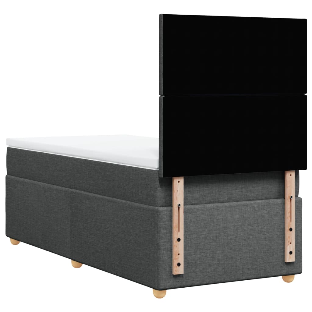 Giroletto a Molle con Materasso Grigio Scuro 100x200 cm Tessuto