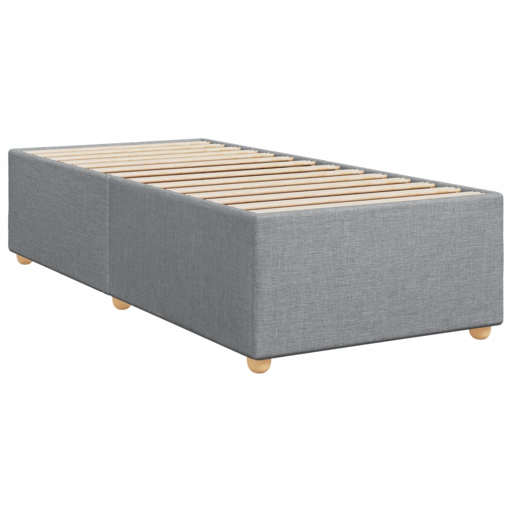 Giroletto a Molle con Materasso Grigio Chiaro100x200 cm Tessuto