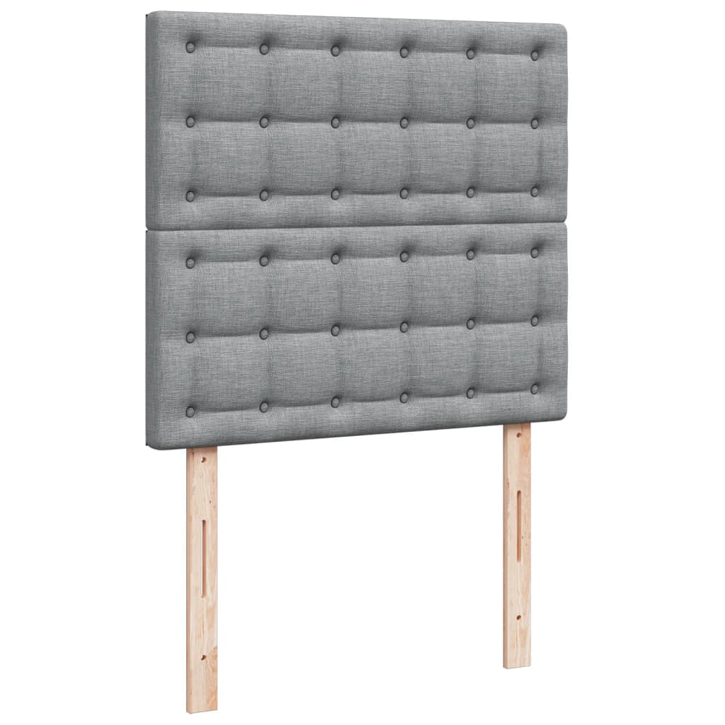 Giroletto a Molle con Materasso Grigio Chiaro100x200 cm Tessuto