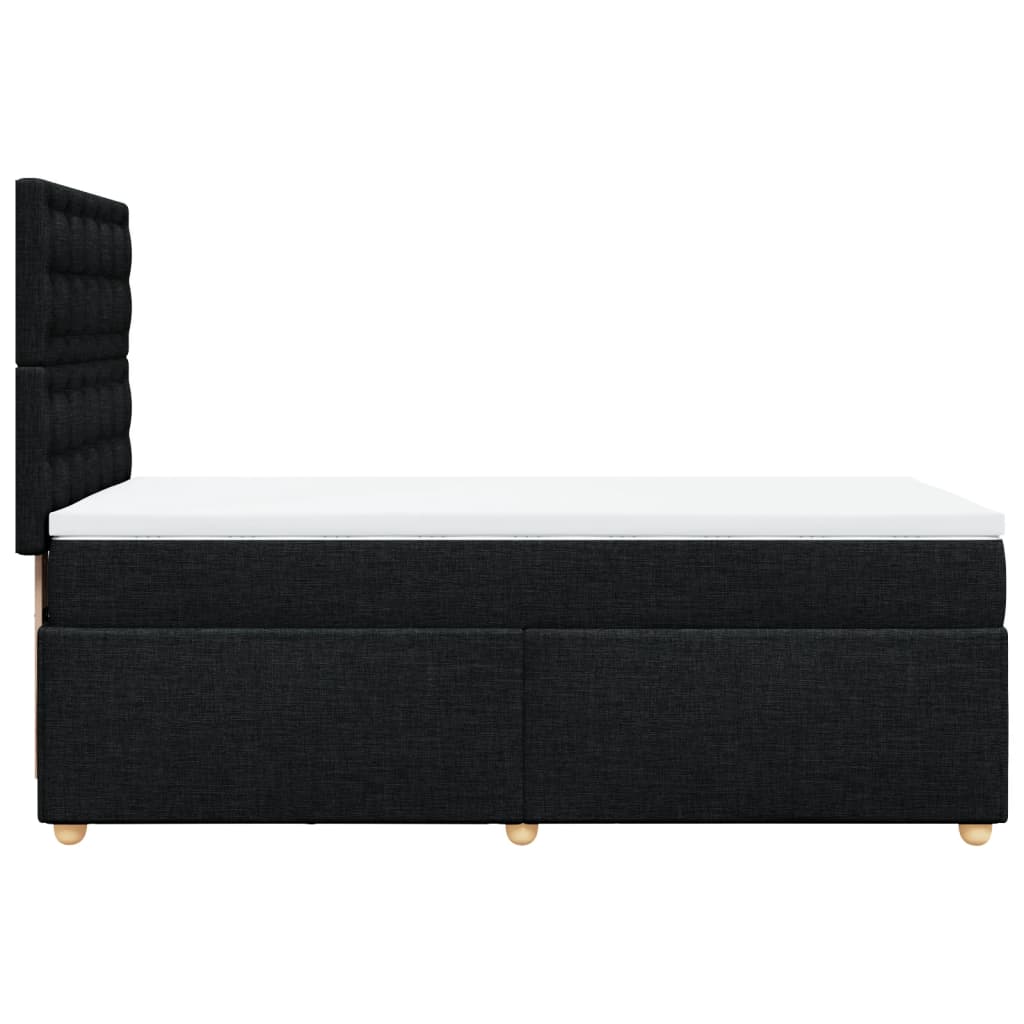 Giroletto a Molle con Materasso Nero 100x200 cm in Tessuto
