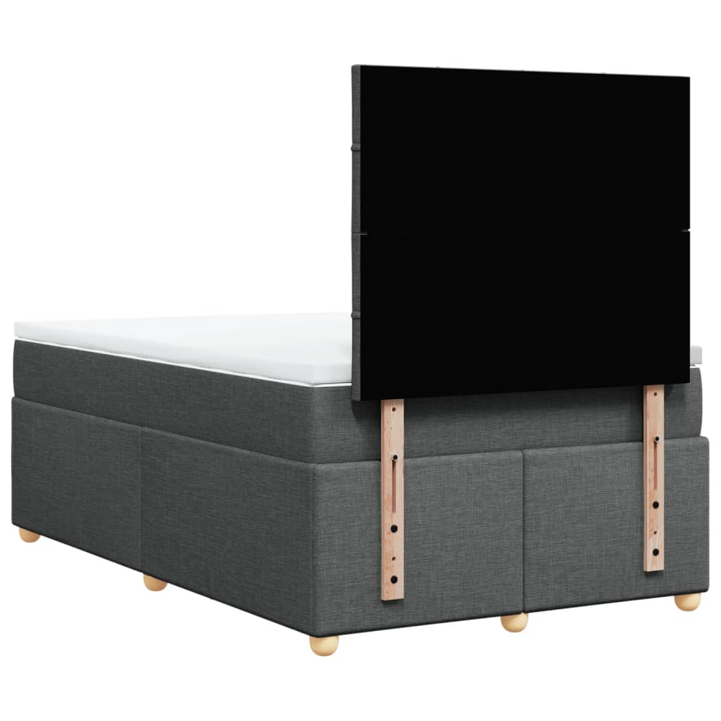 Giroletto a Molle con Materasso Grigio Scuro 120x190cm Tessuto