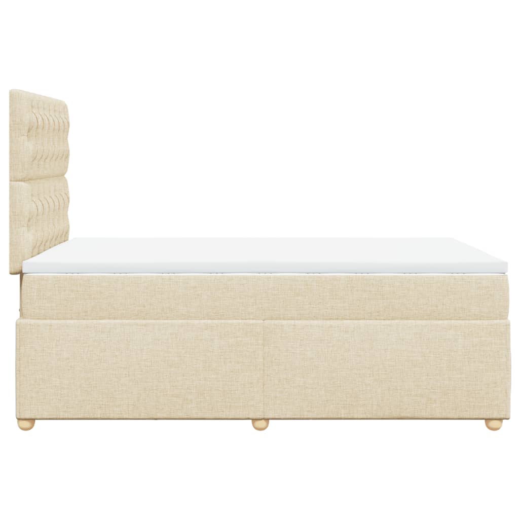 Giroletto a Molle con Materasso Crema 120x190 cm in Tessuto