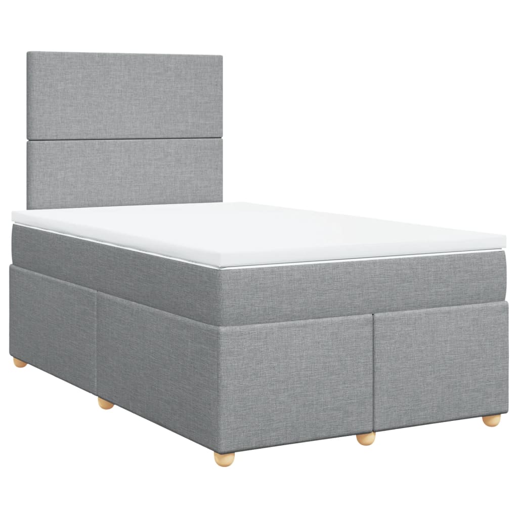 Giroletto a Molle con Materasso Grigio Chiaro 120x200cm Tessuto
