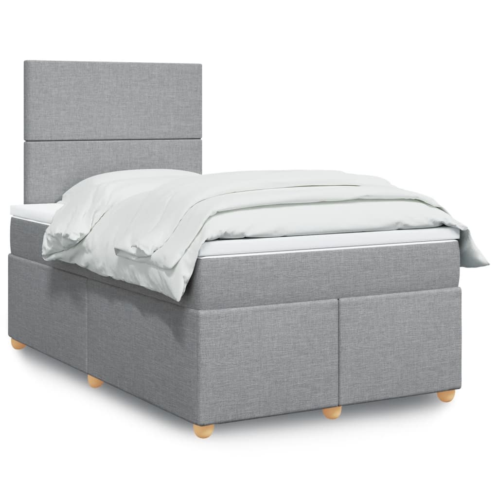 Giroletto a Molle con Materasso Grigio Chiaro 120x200cm Tessuto