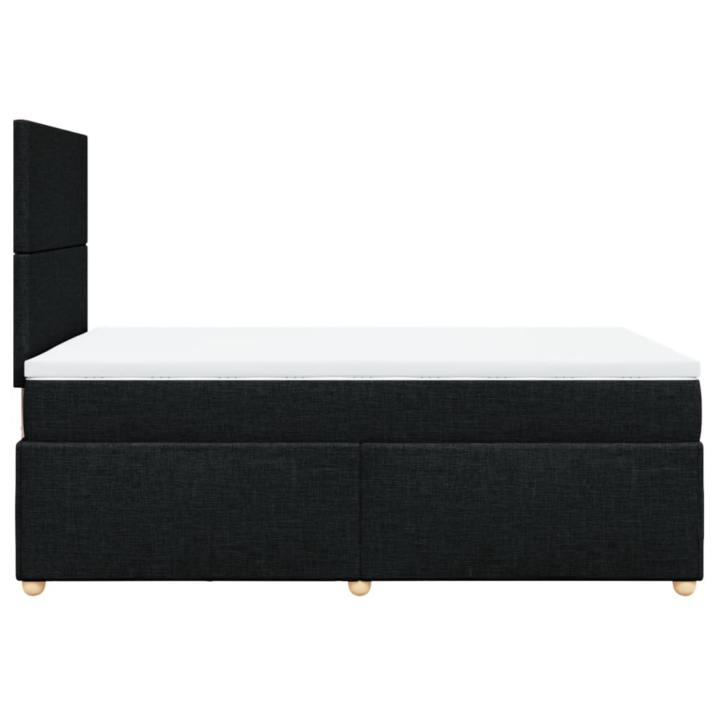 Giroletto a Molle con Materasso Nero 120x200 cm in Tessuto