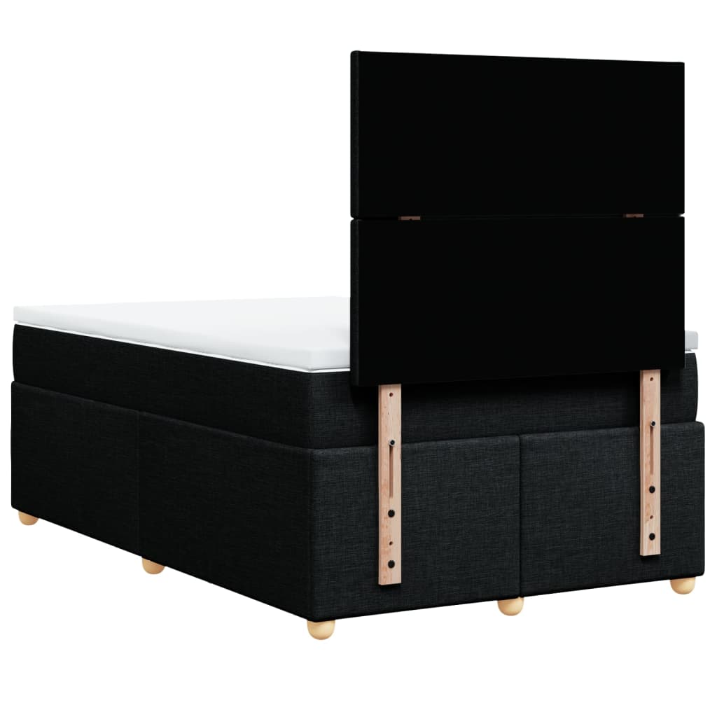 Giroletto a Molle con Materasso Nero 120x200 cm in Tessuto