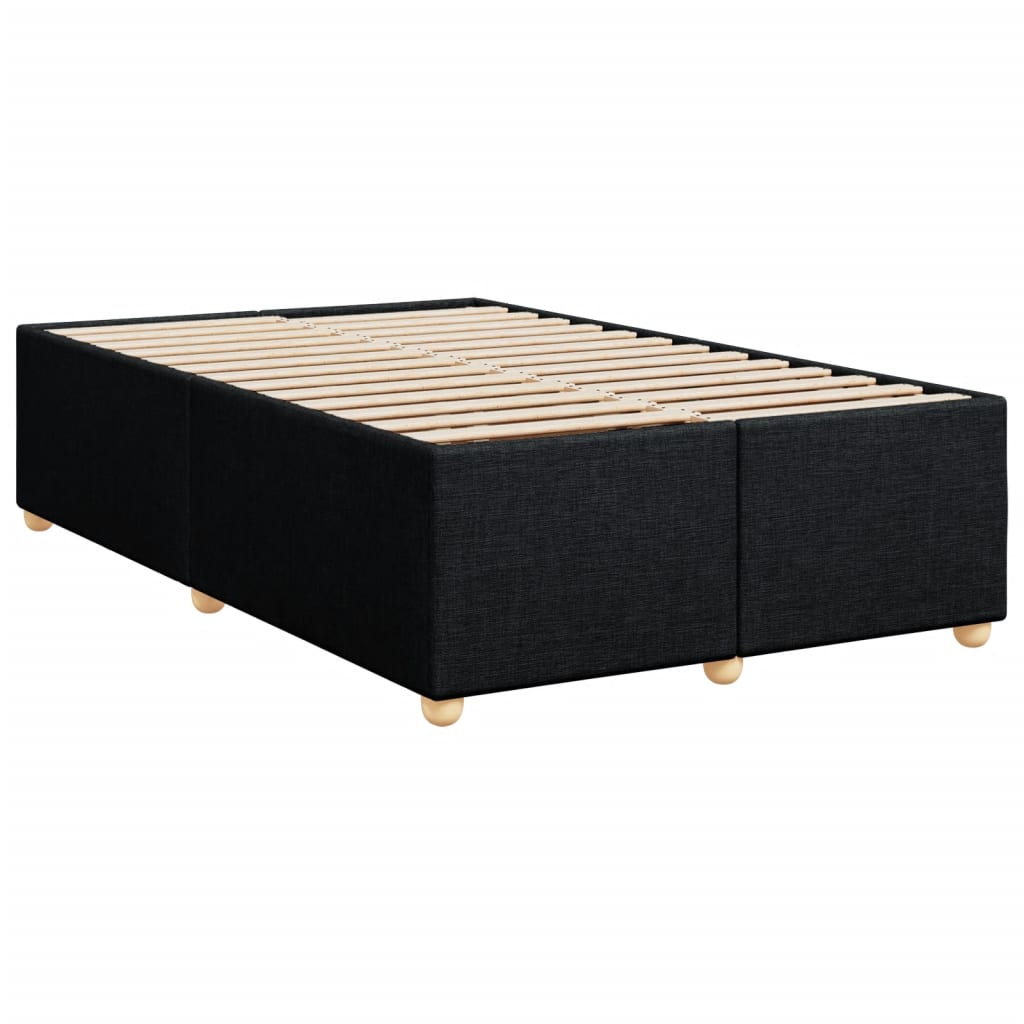 Giroletto a Molle con Materasso Nero 120x200 cm in Tessuto