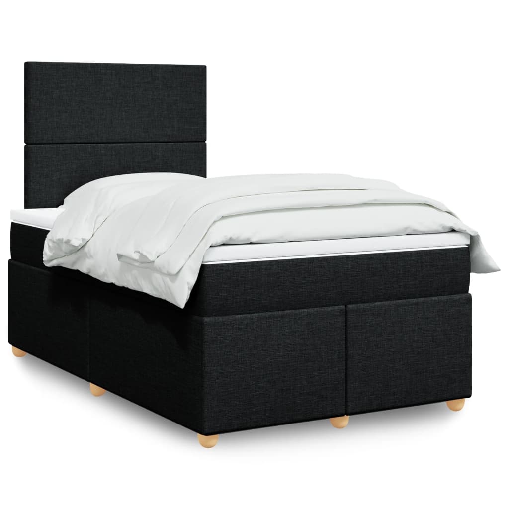 Giroletto a Molle con Materasso Nero 120x200 cm in Tessuto