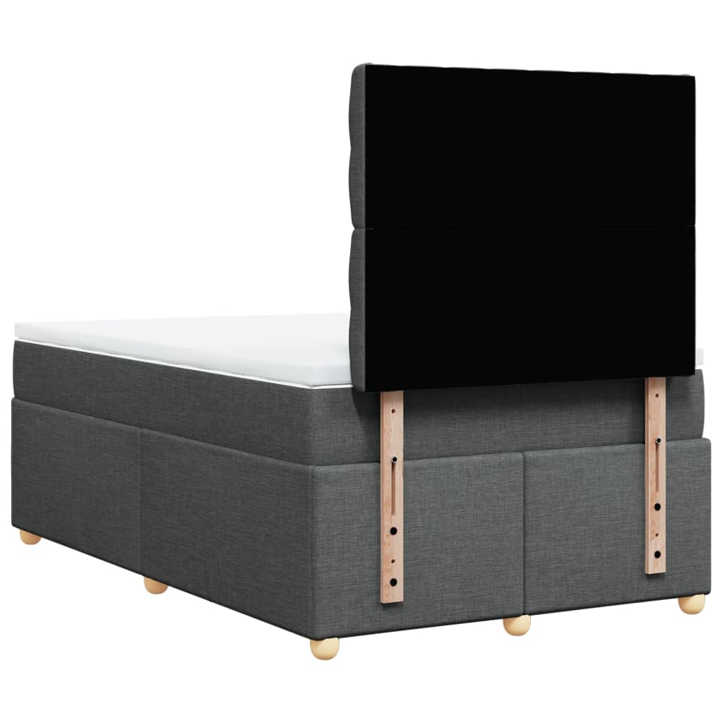 Giroletto a Molle con Materasso Grigio Scuro 120x200 cm Tessuto