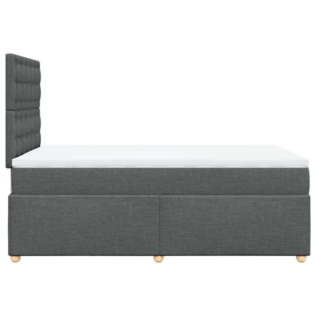 Giroletto a Molle con Materasso Grigio Scuro 120x200 cm Tessuto