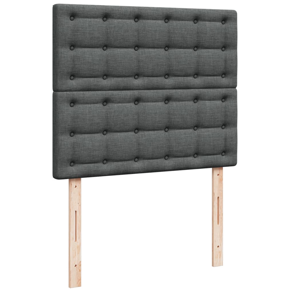 Giroletto a Molle con Materasso Grigio Scuro 120x200 cm Tessuto