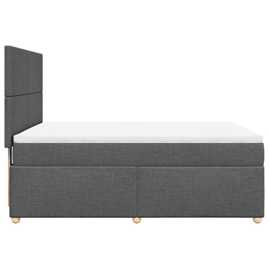 Giroletto a Molle con Materasso Grigio Scuro 140x200cm Tessuto