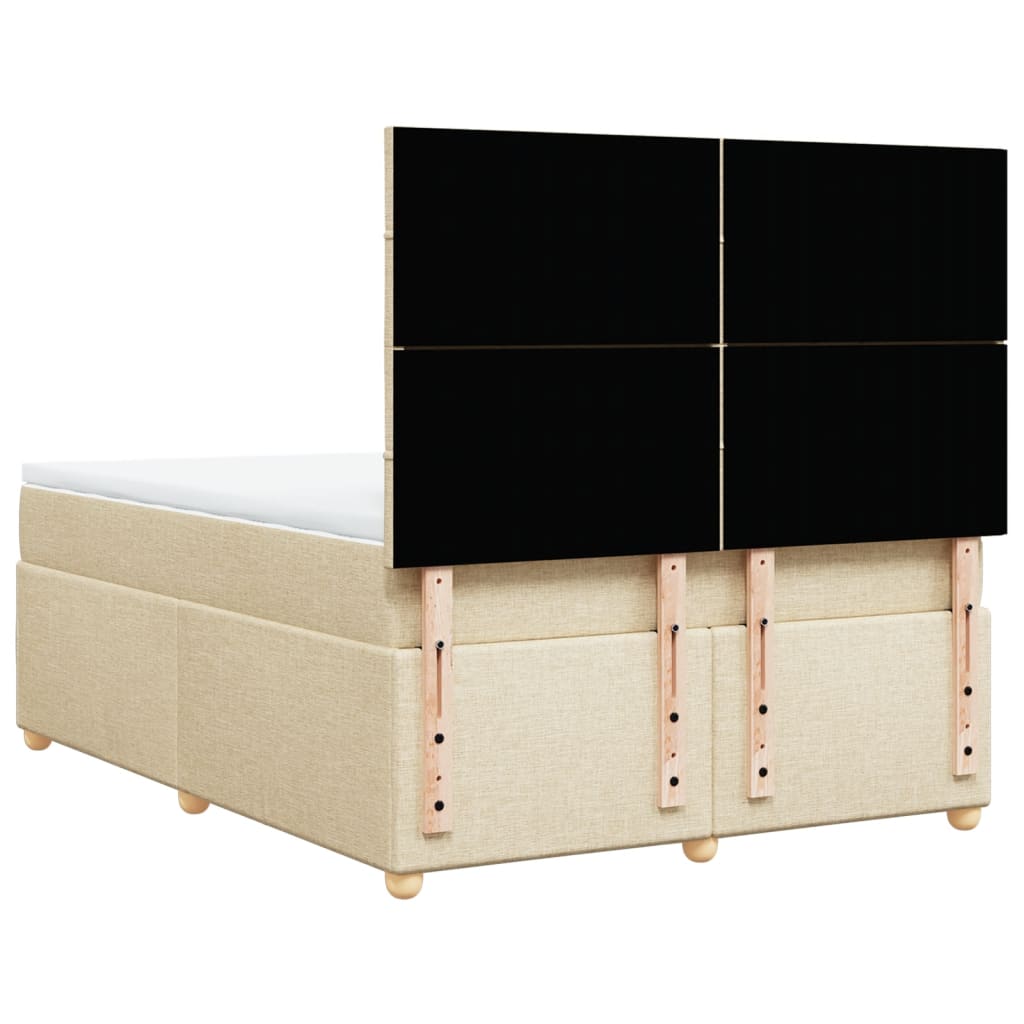 Giroletto a Molle con Materasso Crema 140x200 cm in Tessuto