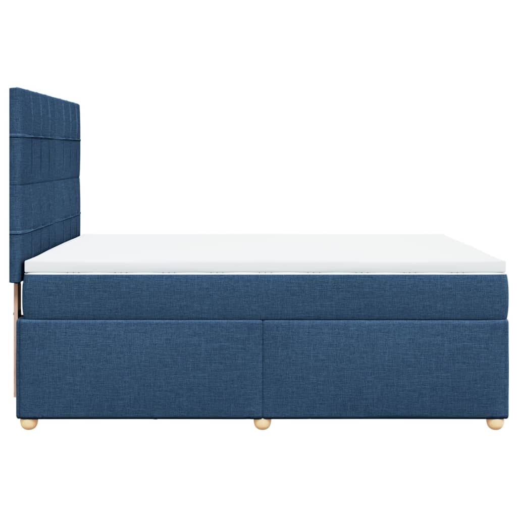 Giroletto a Molle con Materasso Blu 140x200 cm in Tessuto