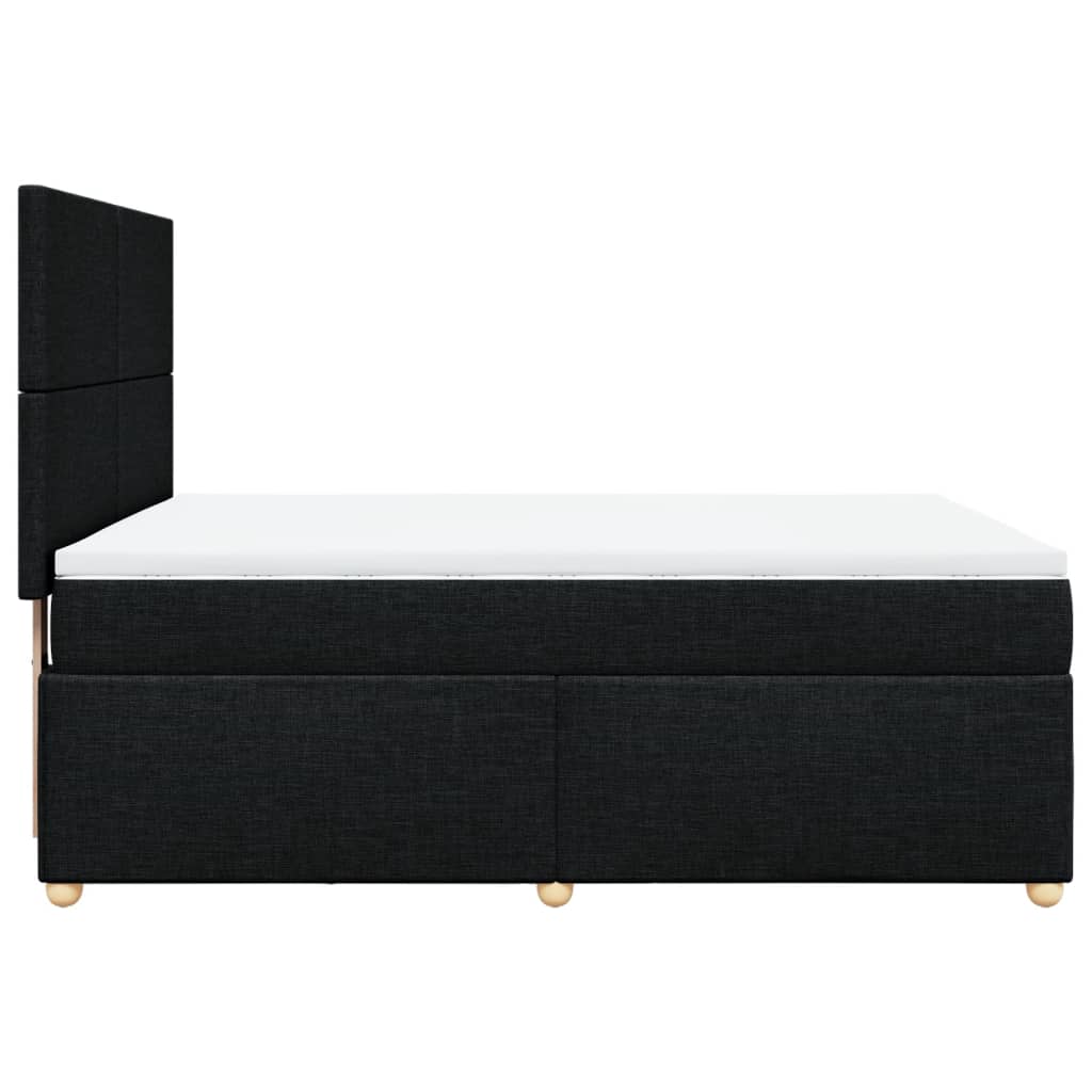 Giroletto a Molle con Materasso Nero 160x200 cm in Tessuto