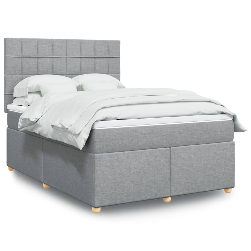 Giroletto a Molle con Materasso Grigio Chiaro160x200 cm Tessuto