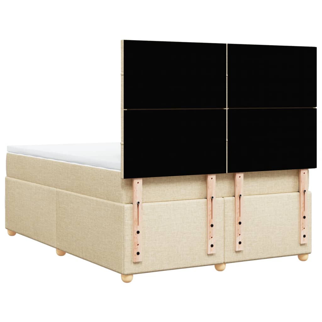 Giroletto a Molle con Materasso Crema 160x200 cm in Tessuto