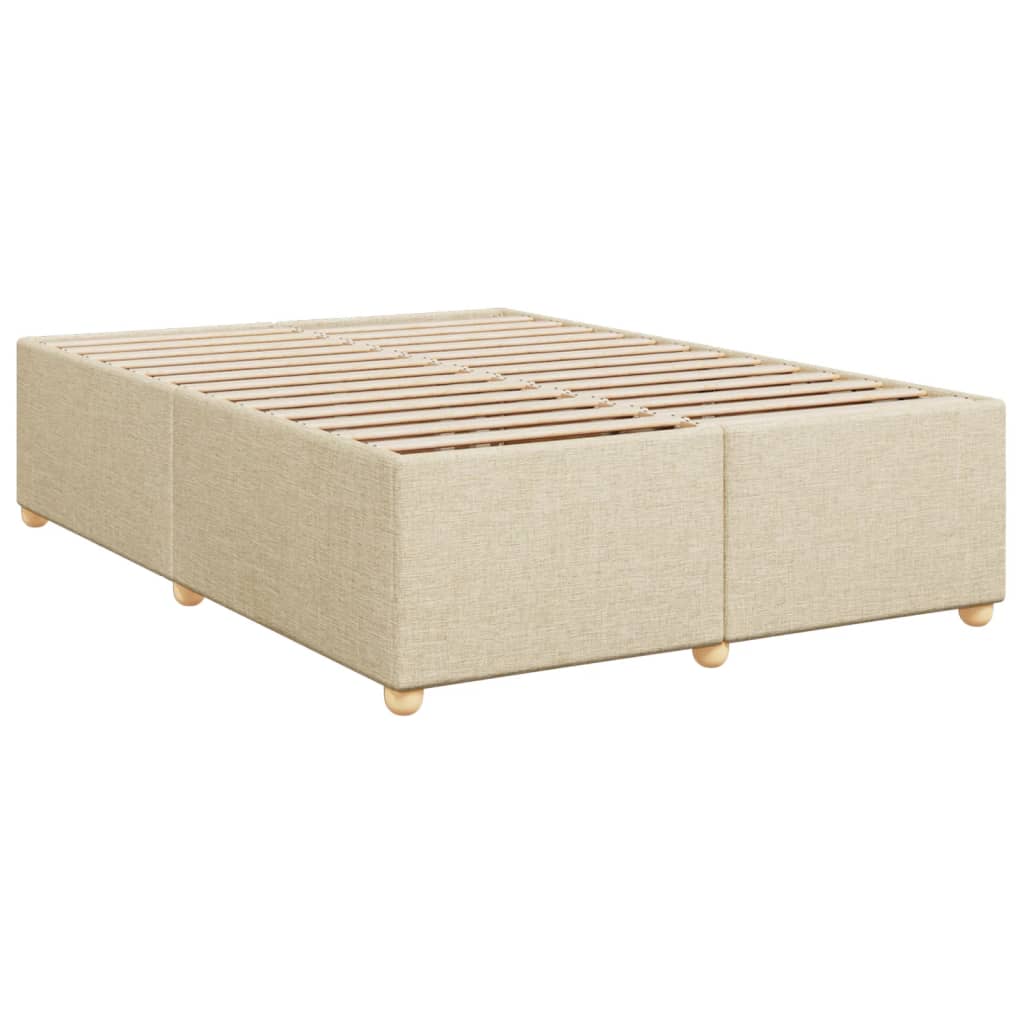 Giroletto a Molle con Materasso Crema 160x200 cm in Tessuto