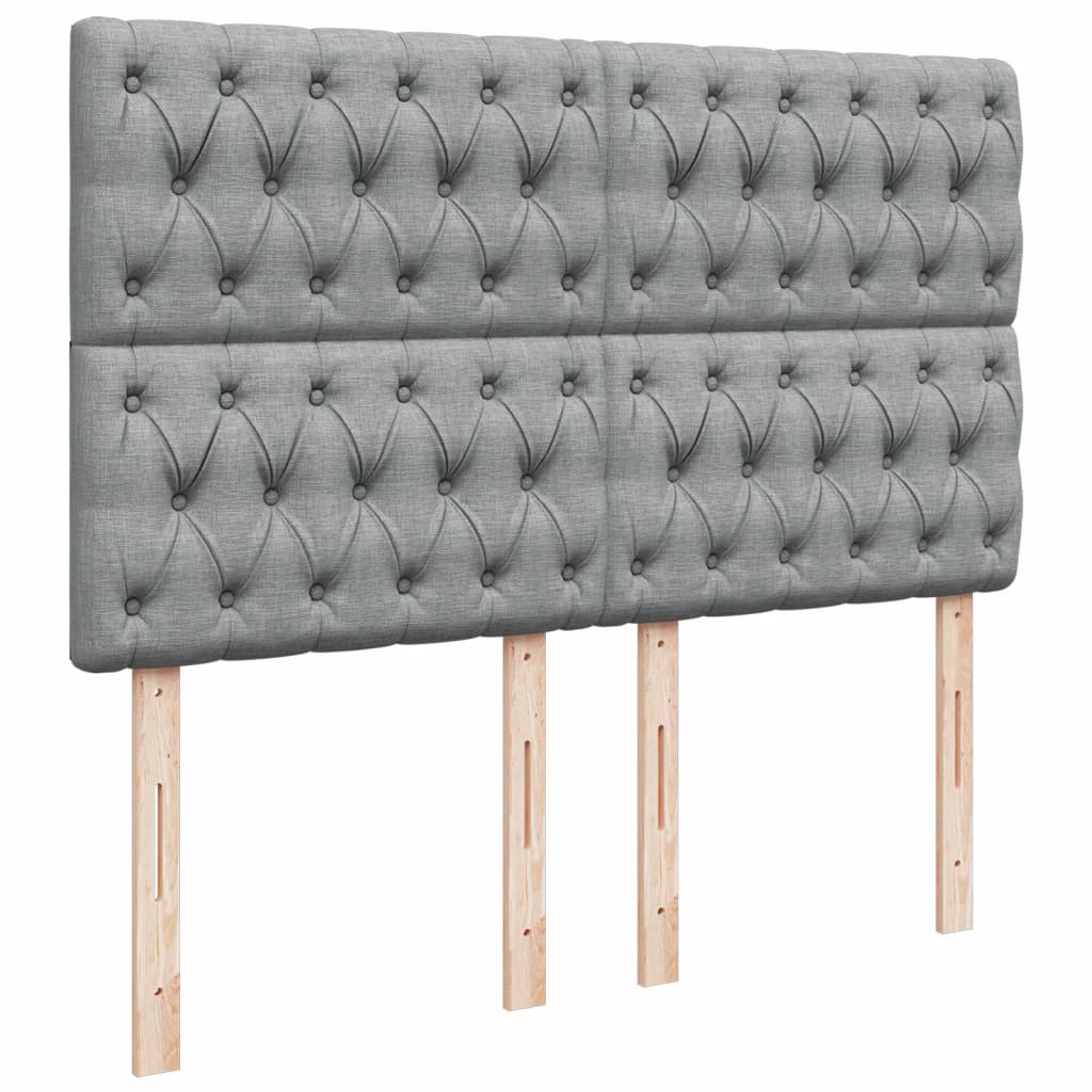 Giroletto a Molle con Materasso Grigio Chiaro 160x200cm Tessuto