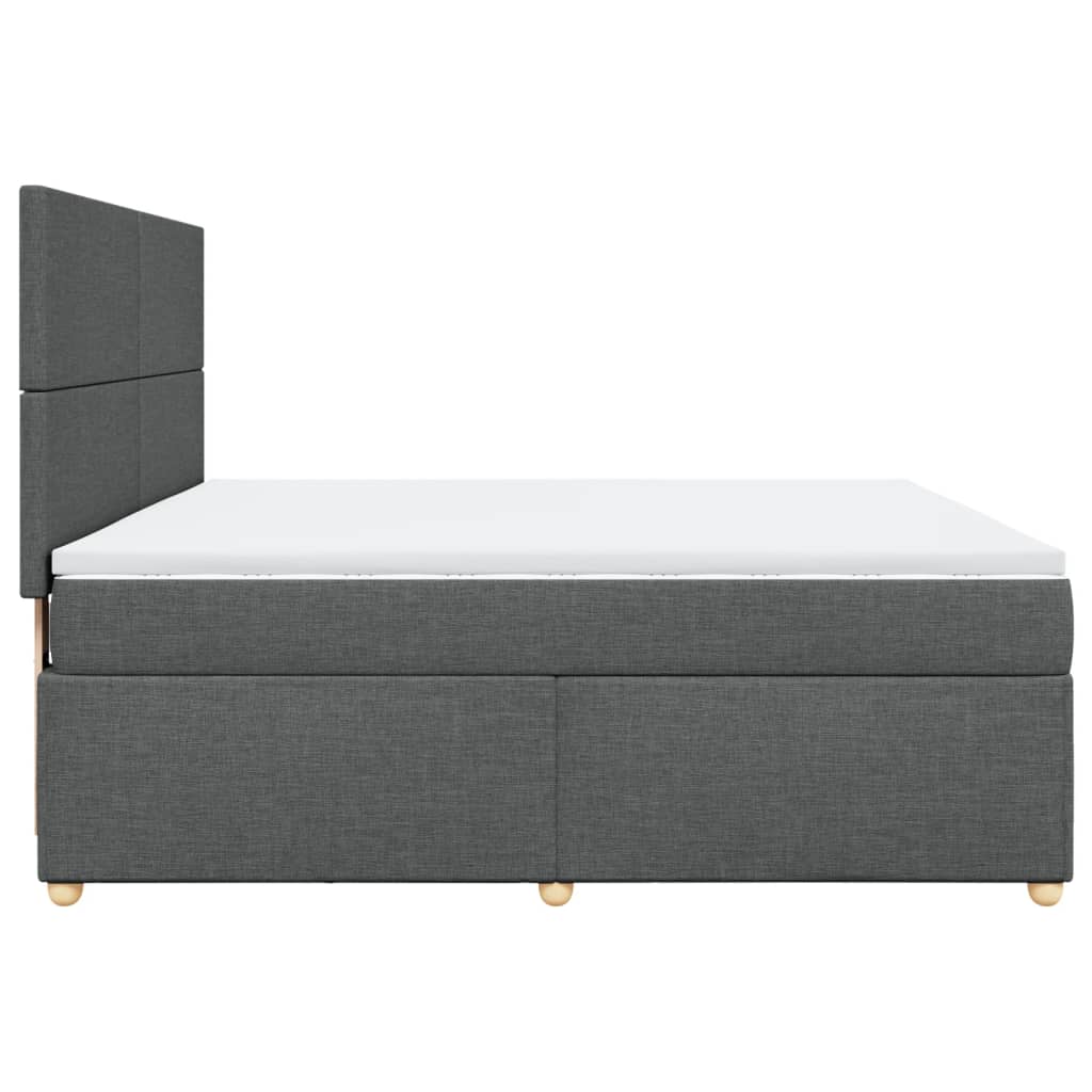Giroletto a Molle con Materasso Grigio Scuro 180x200 cm Tessuto