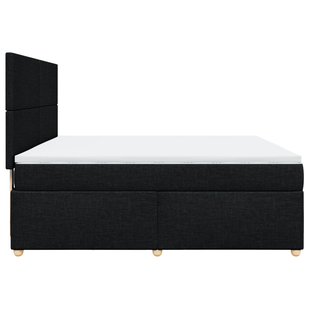 Giroletto a Molle con Materasso Nero 180x200 cm in Tessuto