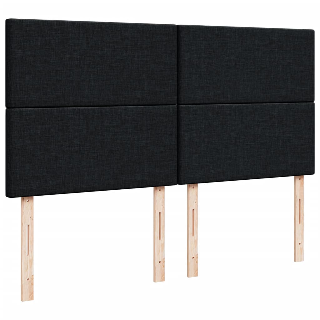 Giroletto a Molle con Materasso Nero 180x200 cm in Tessuto