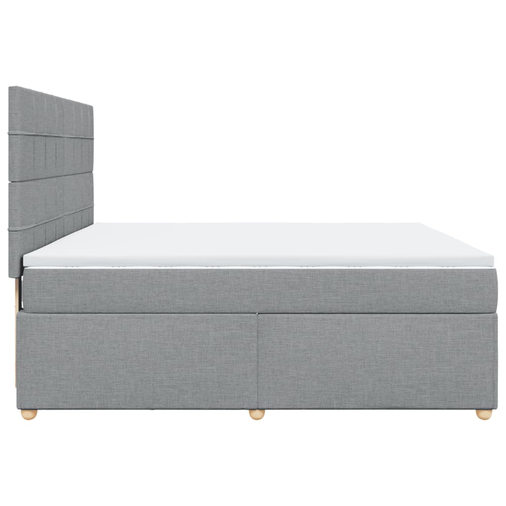Giroletto a Molle con Materasso Grigio Chiaro180x200 cm Tessuto