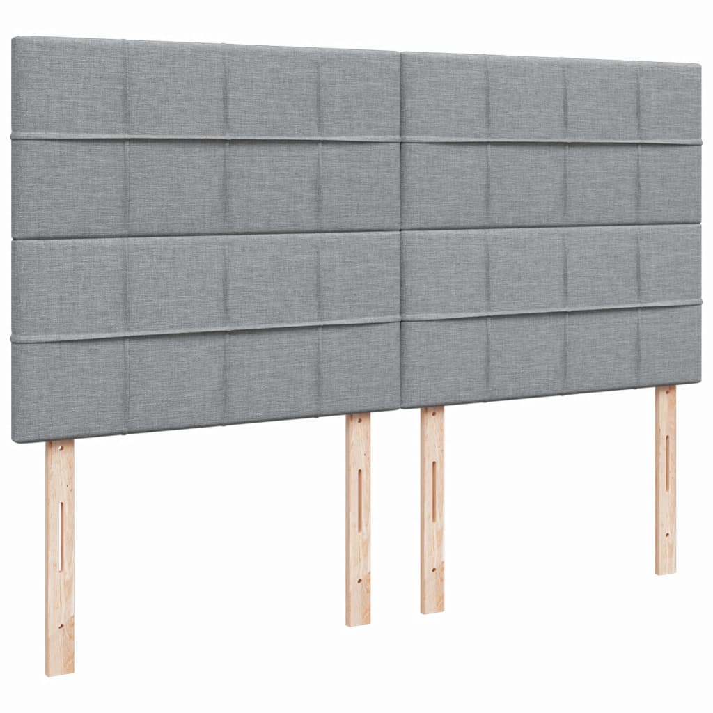Giroletto a Molle con Materasso Grigio Chiaro180x200 cm Tessuto