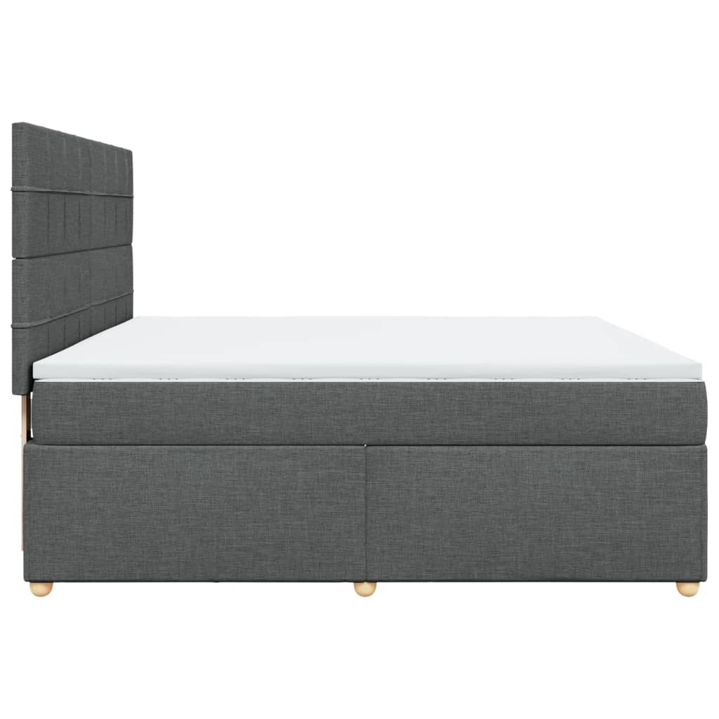 Giroletto a Molle con Materasso Grigio Scuro 180x200 cm Tessuto