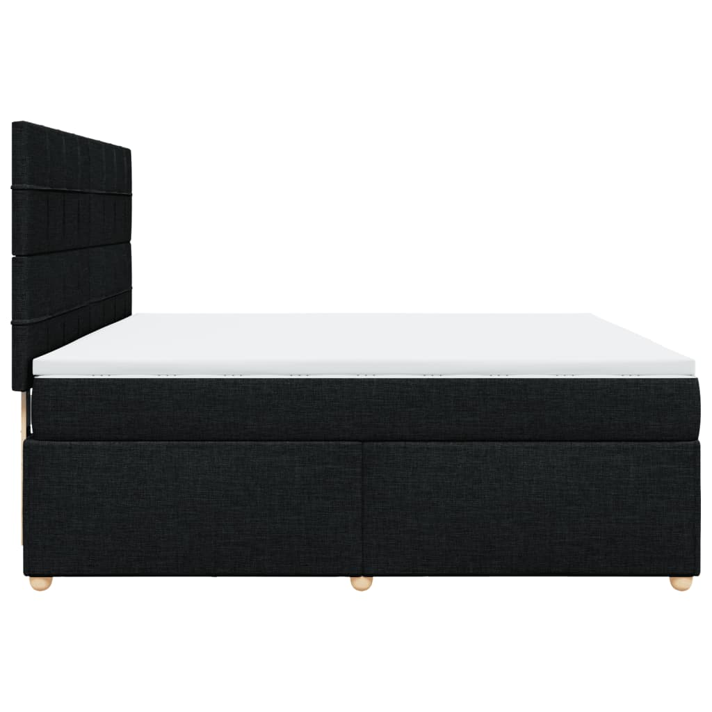 Giroletto a Molle con Materasso Nero 180x200 cm in Tessuto