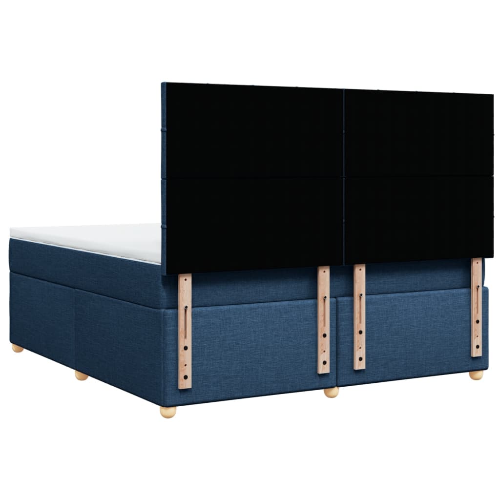 Giroletto a Molle con Materasso Blu 180x200 cm in Tessuto