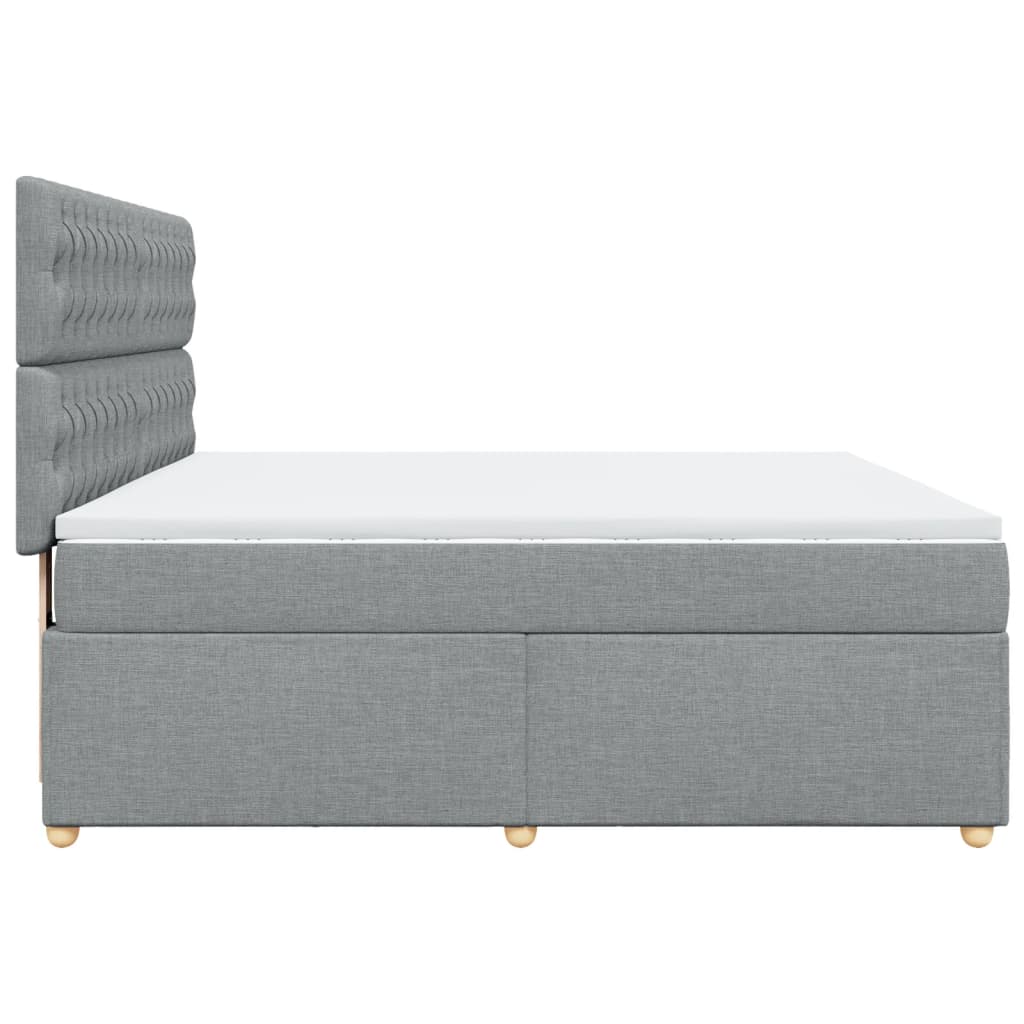 Giroletto a Molle con Materasso Grigio Chiaro180x200 cm Tessuto