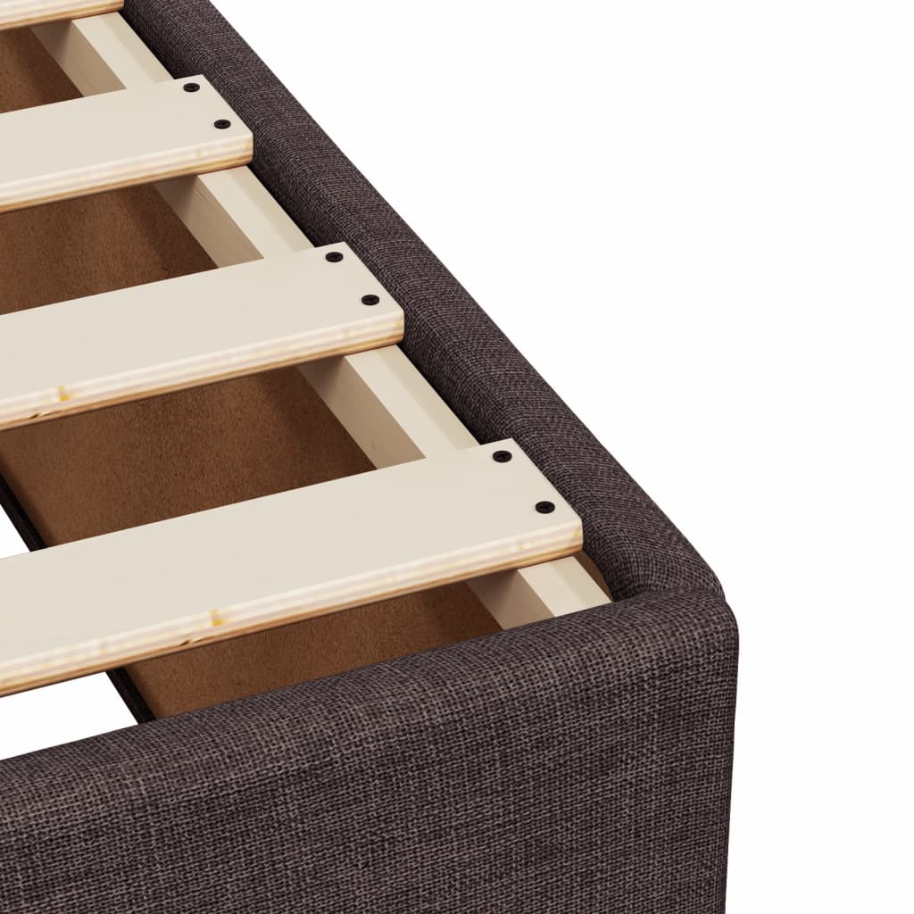 Giroletto a Molle con Materasso Marrone Scuro 180x200cm Tessuto