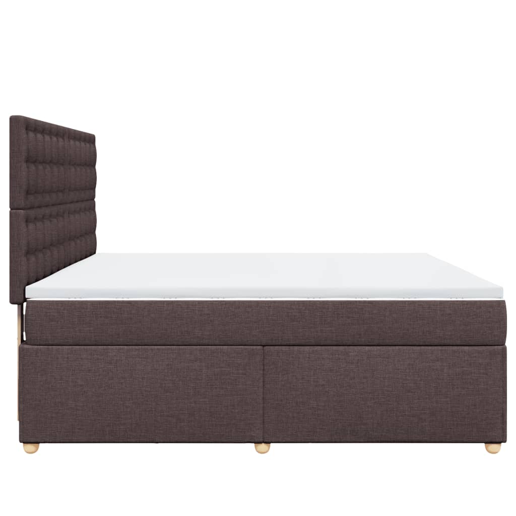Giroletto a Molle con Materasso Marrone Scuro 180x200cm Tessuto
