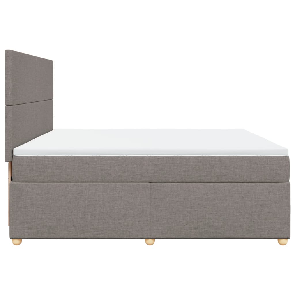 Giroletto a Molle con Materasso Tortora 200x200 cm in Tessuto