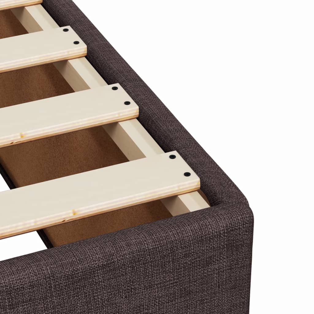 Giroletto a Molle con Materasso Marrone Scuro 200x200cm Tessuto
