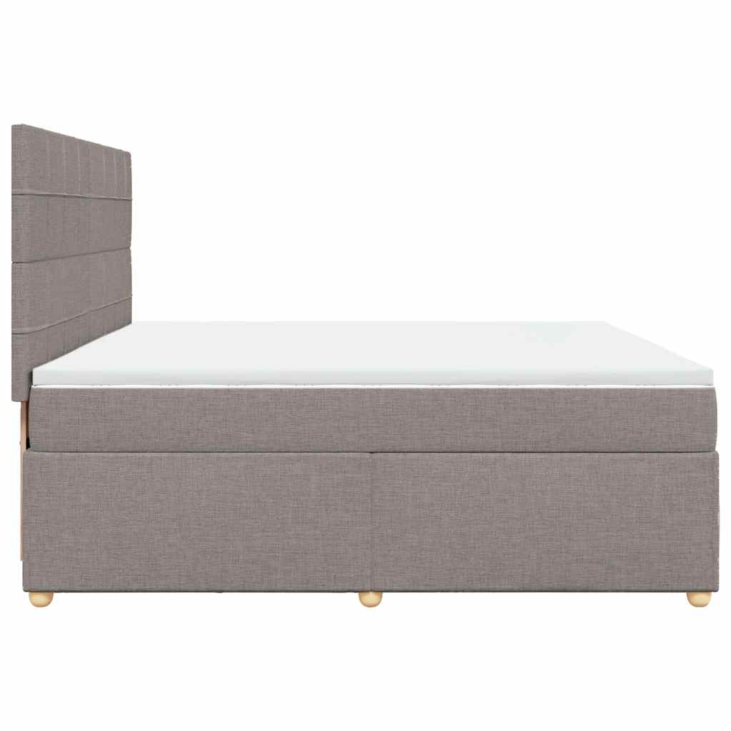 Giroletto a Molle con Materasso Tortora 200x200 cm in Tessuto