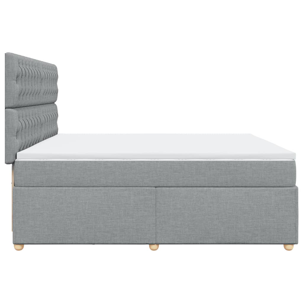 Giroletto a Molle con Materasso Grigio Chiaro 200x200cm Tessuto