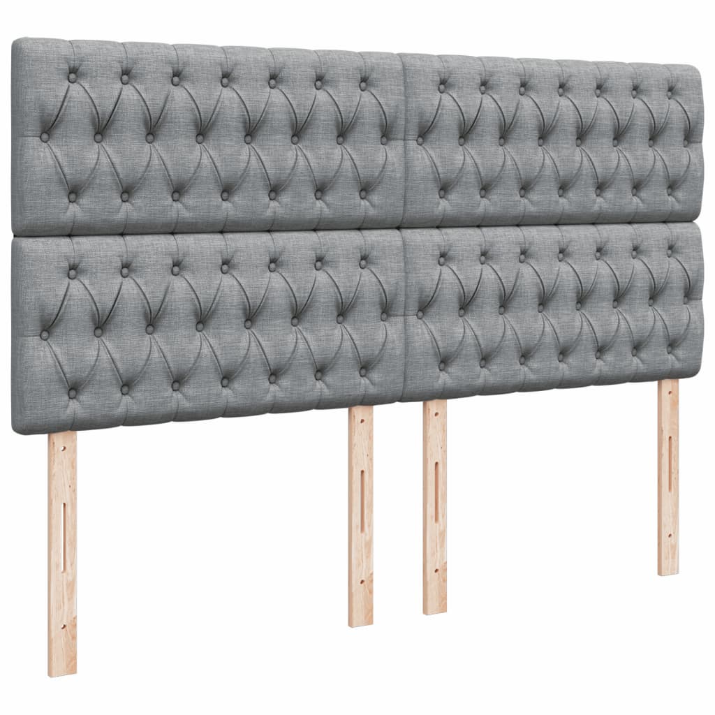 Giroletto a Molle con Materasso Grigio Chiaro 200x200cm Tessuto