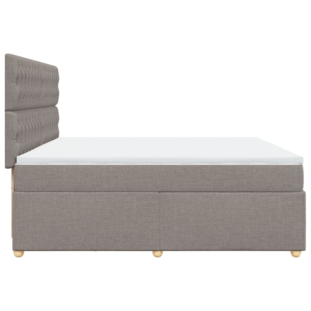 Giroletto a Molle con Materasso Tortora 200x200 cm in Tessuto