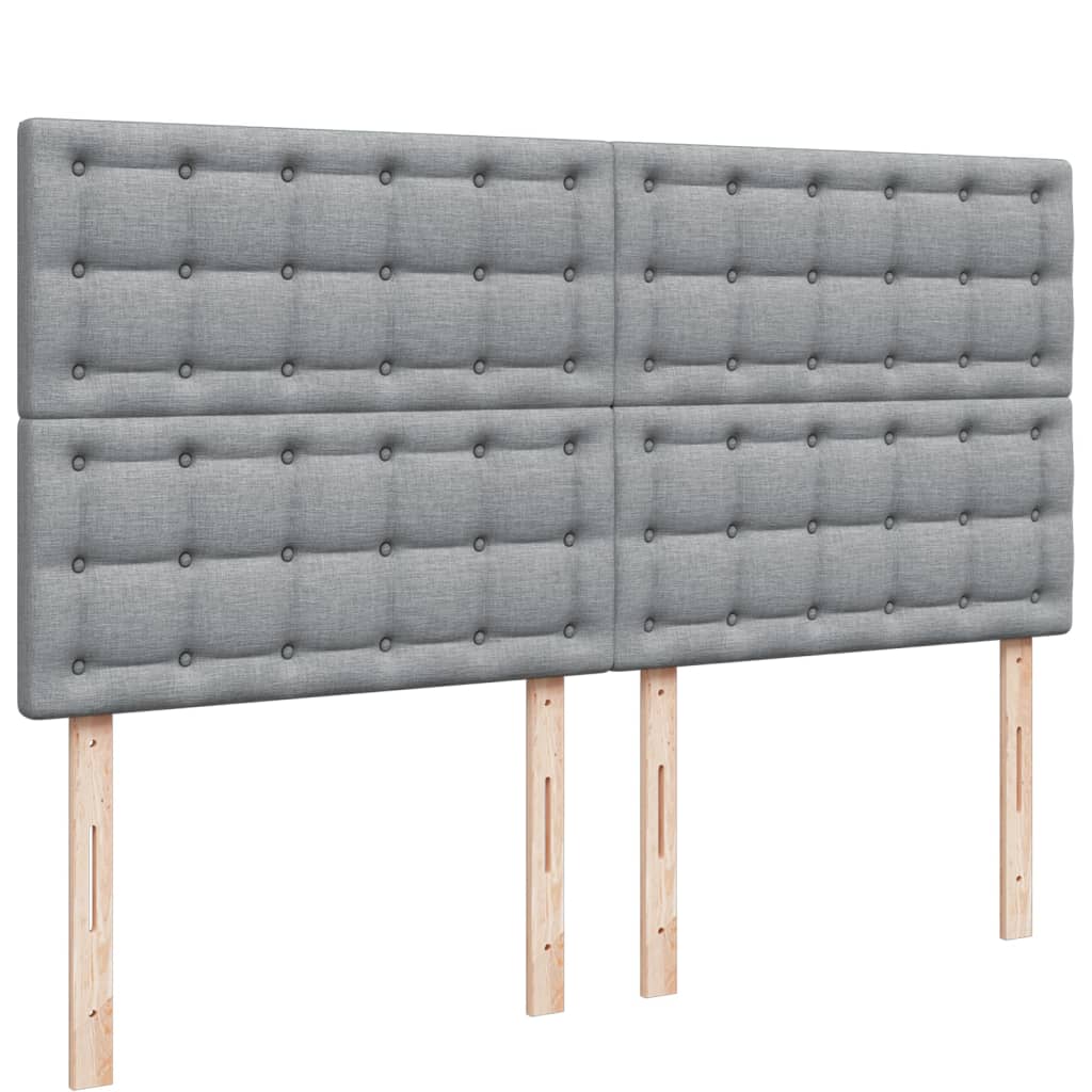 Giroletto a Molle con Materasso Grigio Chiaro 200x200cm Tessuto