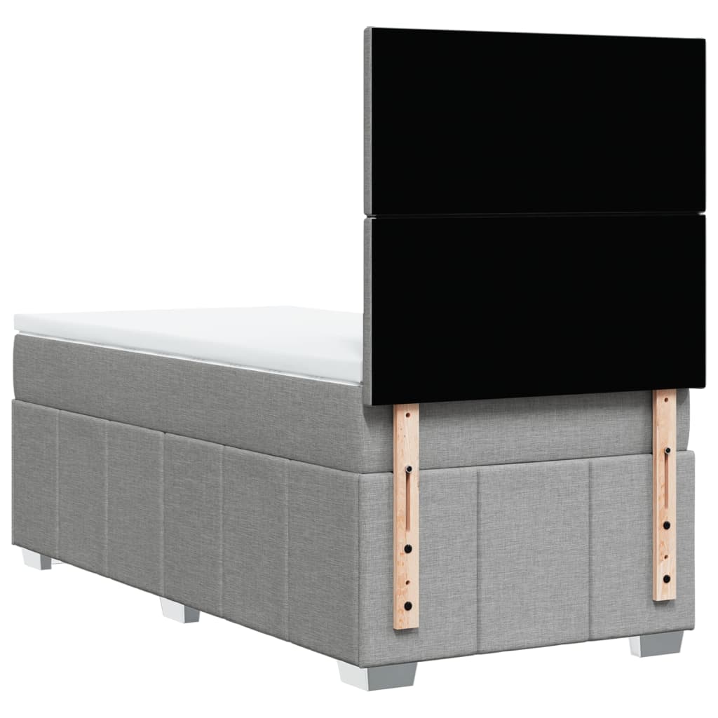Giroletto a Molle con Materasso Grigio Chiaro 80x200 cm Tessuto
