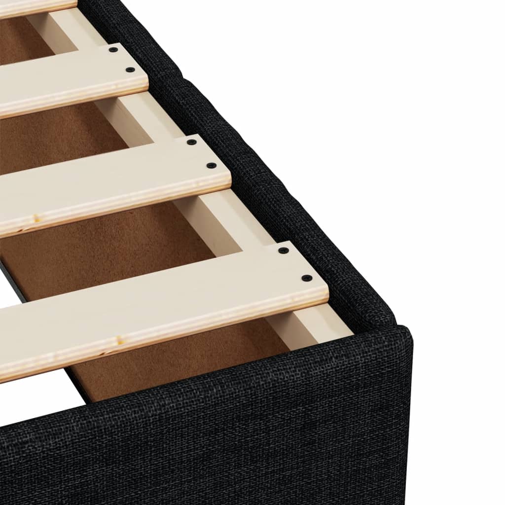 Giroletto a Molle con Materasso Nero 90x190 cm in Tessuto | homemem39