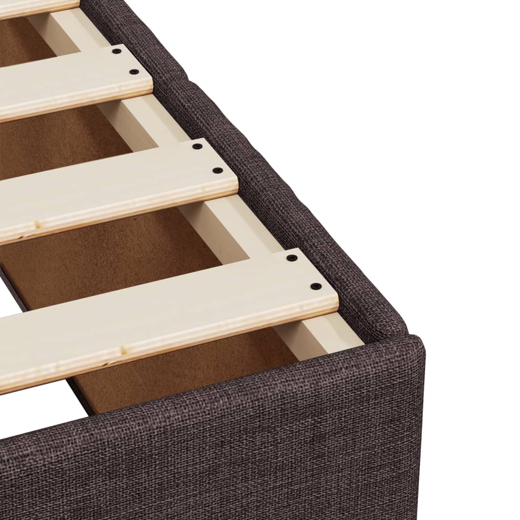 Giroletto a Molle con Materasso Marrone Scuro 90x190cm Tessuto